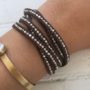 Chan Luu Sterling 5-Wrap on Brown Leather NWT!!